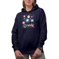 thumbnail image 1 of Sweet Land of Liberty, Retro 4th of July Art, Navy Blue Hooded Sweatshirt or Hoodie, Large, 1 of 5