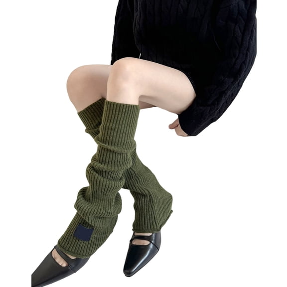 Sweet Leg Warmers Ribbed Knitted Leg Sleeves Harajukus Long Legs Socks Winter Warm Boot Cuffs Toppers for Womens Girls