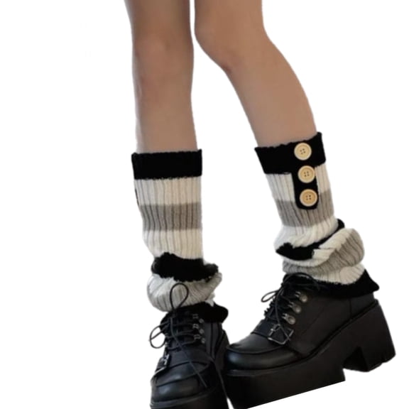 Sweet Leg Warmers for Women Lolitas Long Leg Socks Gotik Subcultures Leg Covers Button Leg Warmers Middle Tube Socks