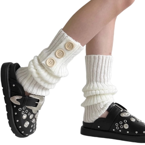Sweet Leg Warmers for Women Lolitas Long Leg Socks Gotik Subcultures Leg Covers Button Leg Warmers Middle Tube Socks