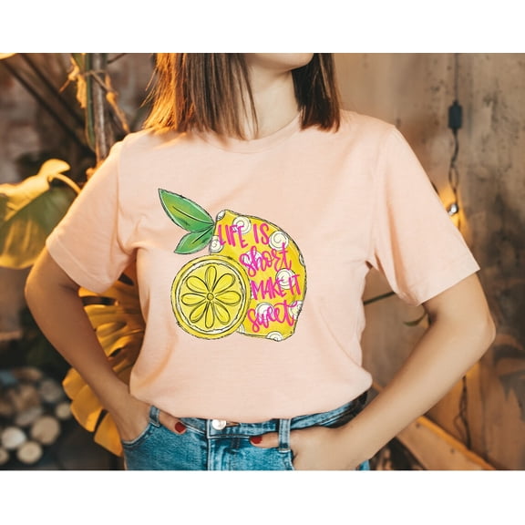 Sweet Lemon Shirt, Life Is Short Make It Sweet Tee, Citrus Fruit Shirt, Lemon Print Shirt, Cute Fruit Shirt, Vacation Shirt Tshirt All Size S-5XL