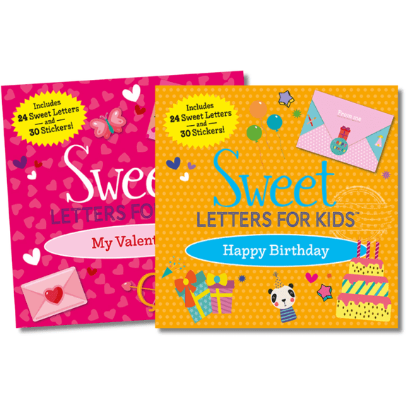 Sweet Letters for Kids Happy Birthday and Valentines Book Set, 2 Count