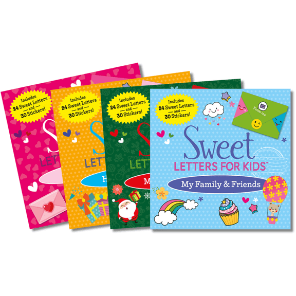 Sweet Letters for Kids 4 Book Set: Happy Birthday, My Family & Friends, Merry Christmas, and Valentines