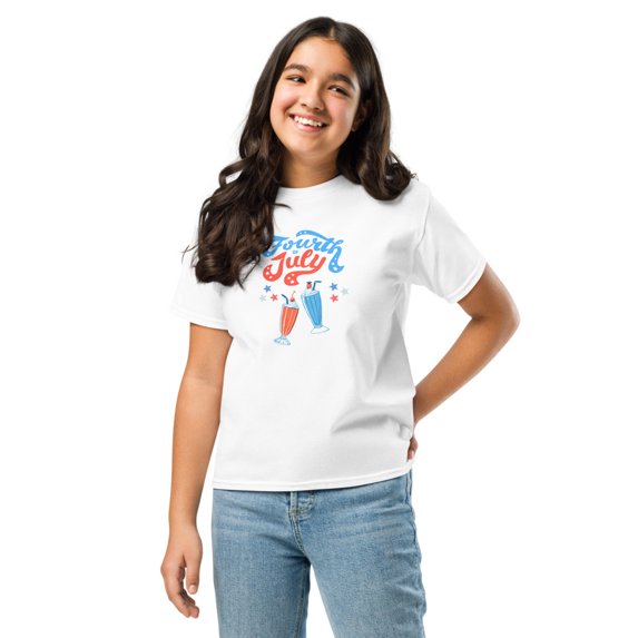 Sweet Liberty Ice Cream Float Youth Classic Tee (White, S)