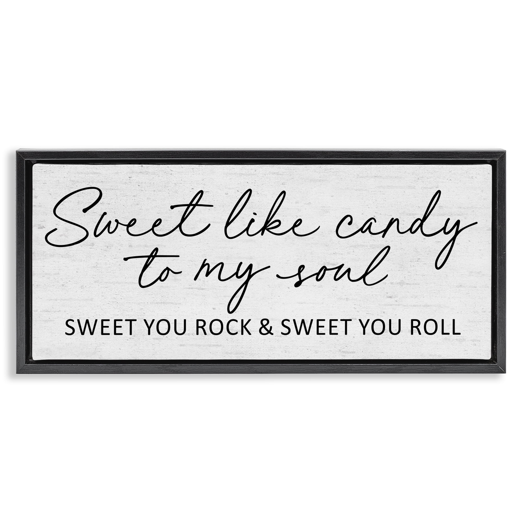 Sweet Like Candy Song Lyrics Black Framed Floater Canvas Wall Art, design by Lettered and Lined