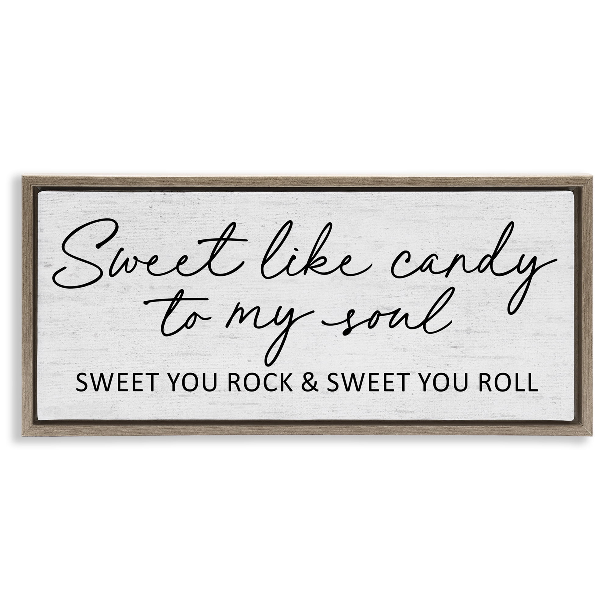Sweet Like Candy Song Lyrics Brown Framed Floater Canvas Wall Art, design by Lettered and Lined
