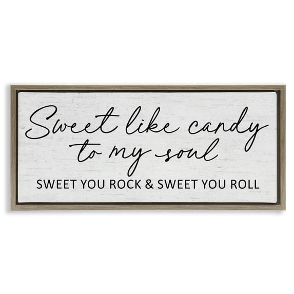 Sweet Like Candy Song Lyrics Brown Framed Floater Canvas Wall Art, design by Lettered and Lined