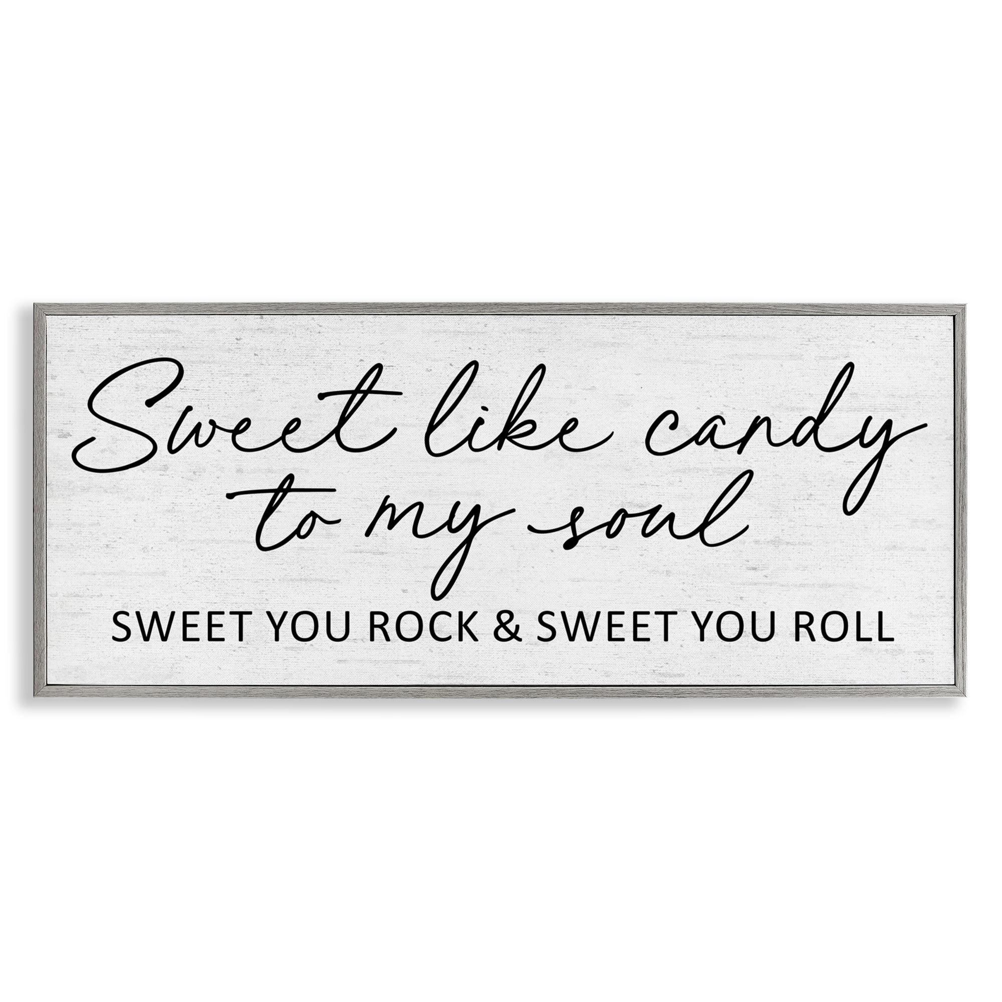 Sweet Like Candy Song Lyrics Gray Framed Giclee Art, design by Lettered and Lined