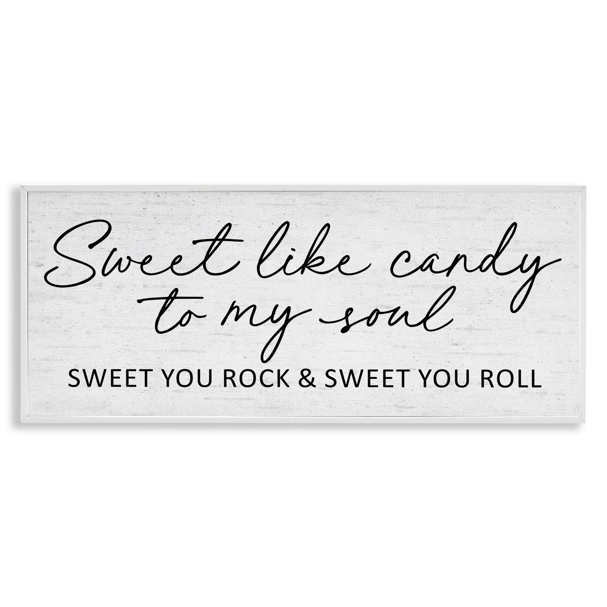 Sweet Like Candy Song Lyrics White Framed Giclee Art, design by Lettered and Lined