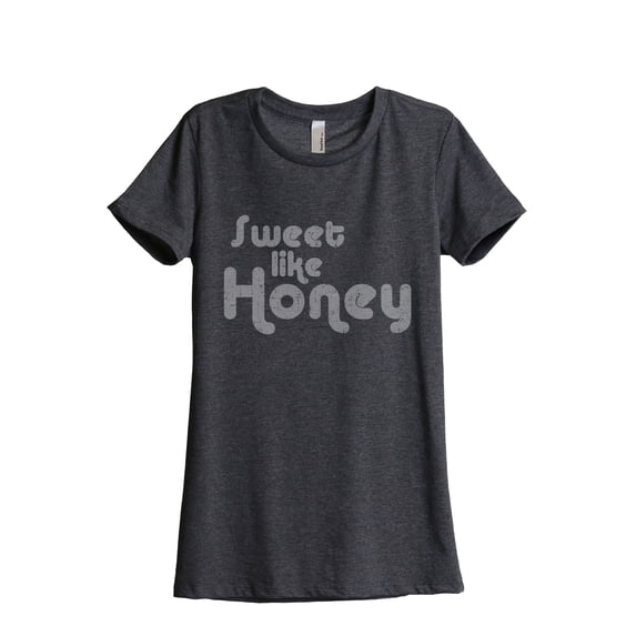 Sweet Like Honey Women's Fashion Relaxed T-Shirt Tee Charcoal Grey Medium