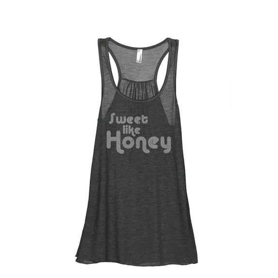 Sweet Like Honey Women's Fashion Sleeveless Flowy Racerback Tank Top Charcoal Grey Small