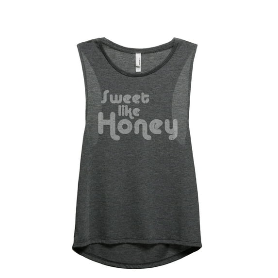 Sweet Like Honey Women's Fashion Sleeveless Muscle Tank Top Tee Charcoal Grey Small