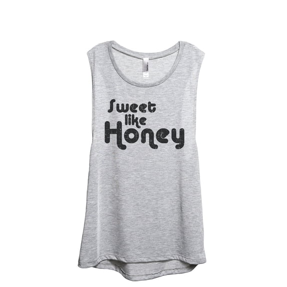 Sweet Like Honey Women's Fashion Sleeveless Muscle Tank Top Tee Sport Grey Medium