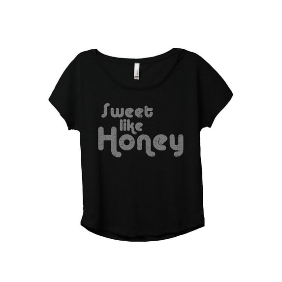 Sweet Like Honey Women's Fashion Slouchy Dolman T-Shirt Tee Heather Black Large