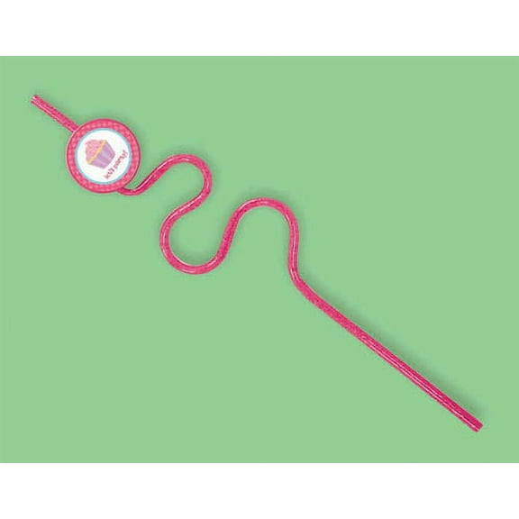 Sweet Little Cupcake Girl Pink Lil' Kids 1st Birthday Party Favor Krazy Straws