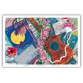 thumbnail image 1 of Sweet Lokelani - Hawaiian Ukulele with Lokelani (Pink Damask Rose) - From an Original Hawaii Watercolor Painting by Peggy Chun - Master Art Print (Unframed) 12in x 18in, 1 of 4