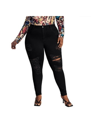 Plus Size Black Ripped Jeans