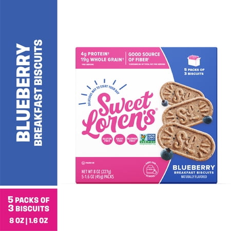 Sweet Loren's Blueberry Breakfast Biscuits, Gluten & Dairy Free, 8oz/5ct