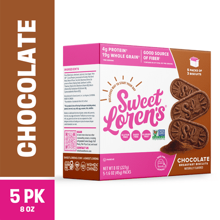 Sweet Loren's Breakfast Biscuits, Chocolate, Gluten Free, 15 Count, 1.6 oz (45g) Each