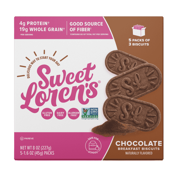 Sweet Loren's Breakfast Biscuit Non GMO Gluten Free Dairy Free Chocolate, 8 oz