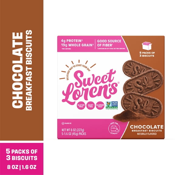 Sweet Loren's Chocolate Breakfast Biscuits, Gluten & Dairy Free, 8oz/5ct