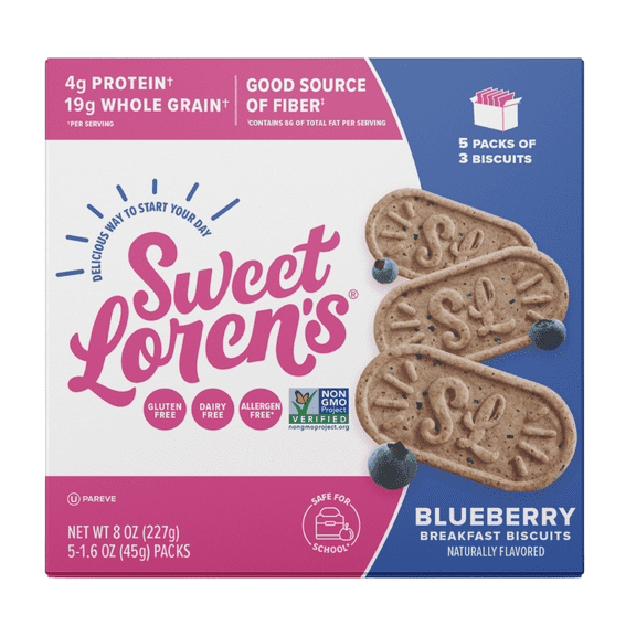 Sweet Loren's Breakfast Biscuits, Blueberry, 5 Packs, 1.6 oz (45 g) Each