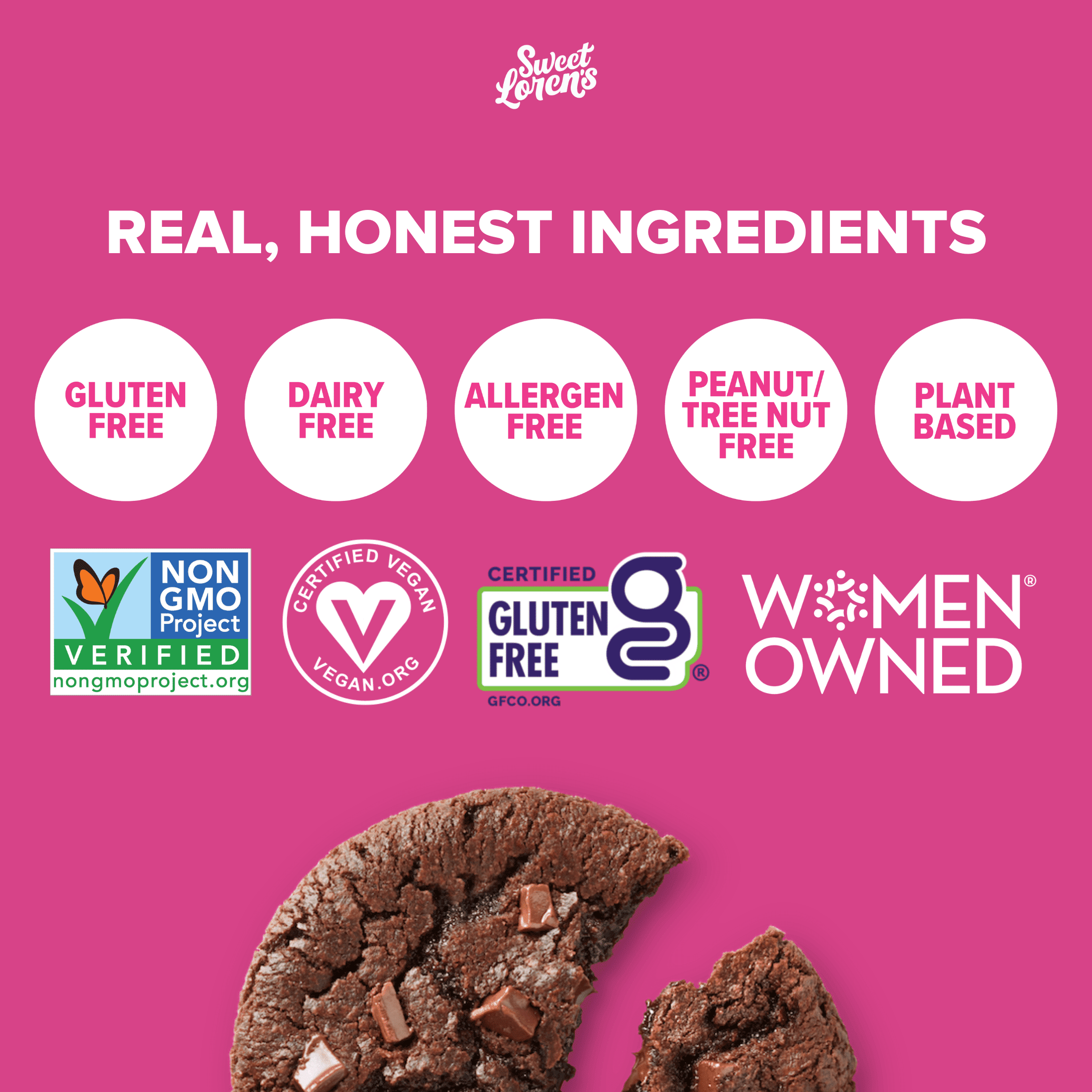 Sweet Loren's Ready to Bake Gluten Free Vegan Fudgy Brownie Cookie Dough - 12oz