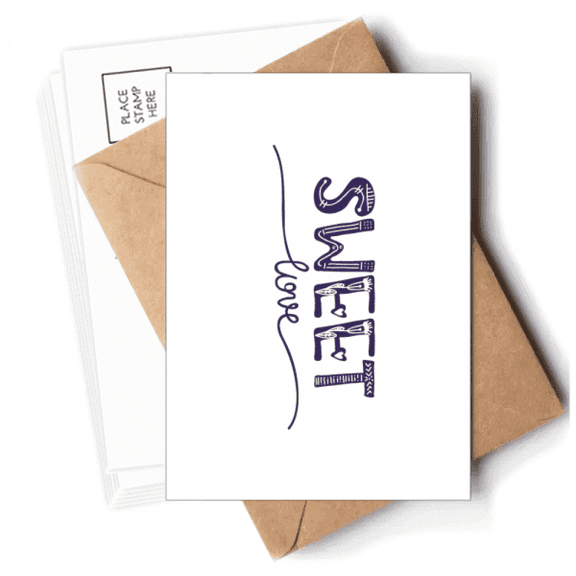 Sweet Love Cute Quote Handwrite Style Postcards Envelopes Blank Note Cards Mailing