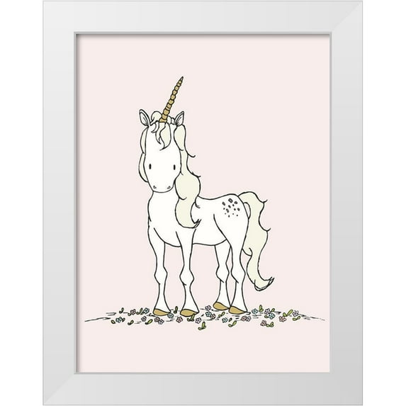Sweet Melody Designs 15x18 White Modern Wood Framed Museum Art Print Titled - Unicorn