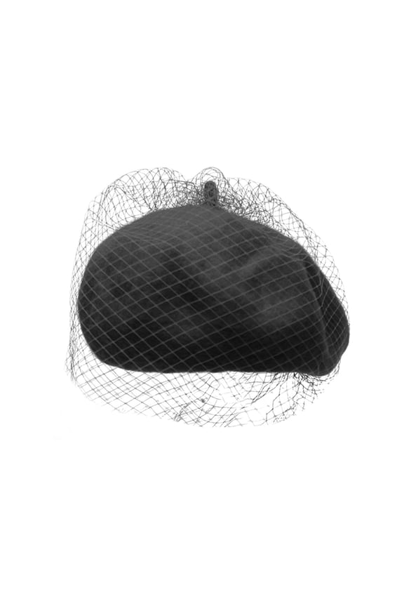 Sweet Mesh Veil Beret Cap Elegant Women Lady French Style Solid Color Beanie Hat