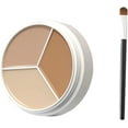 thumbnail image 1 of Sweet Mint Concealer, Tri-color Concealer Palette of Covers Acne Marks Dark Circles, 3 in 1 Face Foundation Cream, Tri-color Concealer with Brush, 3 in 1 Face Foundation Cream Waterproof, 1 of 8