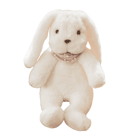 Sweet Mu Cheng - Simulation Rabbit Plush Toy -13.8 'Cute Scarf Long Eared Rabbit Stuffed Animal Plush Toy, Suitable for Accompanying Children's Birthday Gifts, Cute Plush Toy