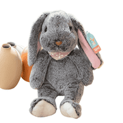 Gray Scarf rabbit stuffed animal-13.8 Cute Long Eared Bunny Plush Toy Birthday Gifts, Easter Plushies Toy
