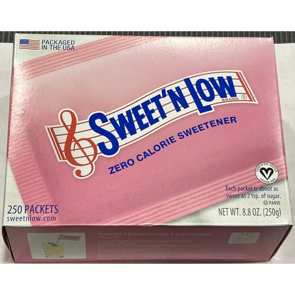 Sweet'N Low Zero Calorie Sweetener 250-Count, 8.8 oz Box (Pack of 20)
