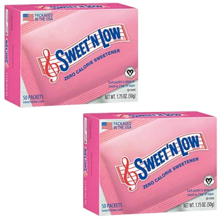 Sweet N Low Zero Calorie Sweetener Iconic 50 pieces Pink packet Suitable for People with Diabetes Gluten Free Pantry Staple Food Dissolves Quickly in Hot Cold Beverages Dietetically Zero Pack of 4