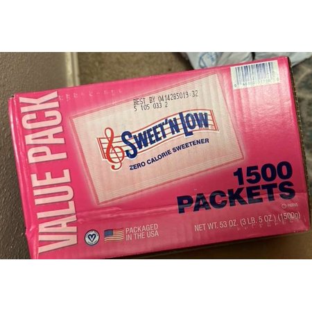 Sweet'N Low Zero Calorie Sweetener, Sugar Substitute 1500 Count Packets, 53 oz,
