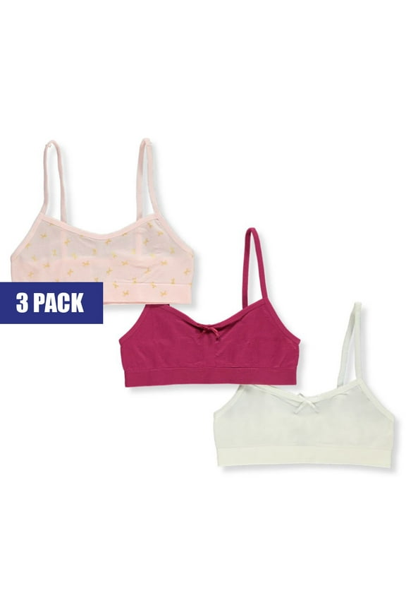 Girls' 3-Pack Bras Color: pink/multi Size: 34