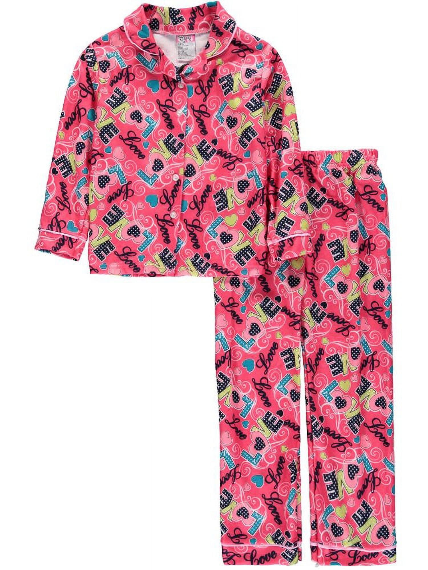 Sweet N Sassy Girls 7-16 Printed Flannel Pajama Set (Purple 7/8 ...