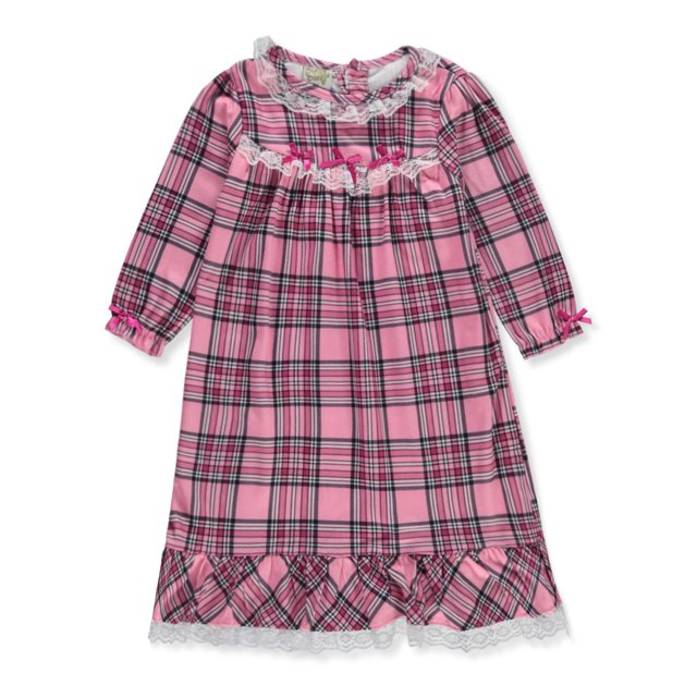 Sweet N Sassy Girls' Flannel Granny Nightgown pink/multi, 4t (Toddler