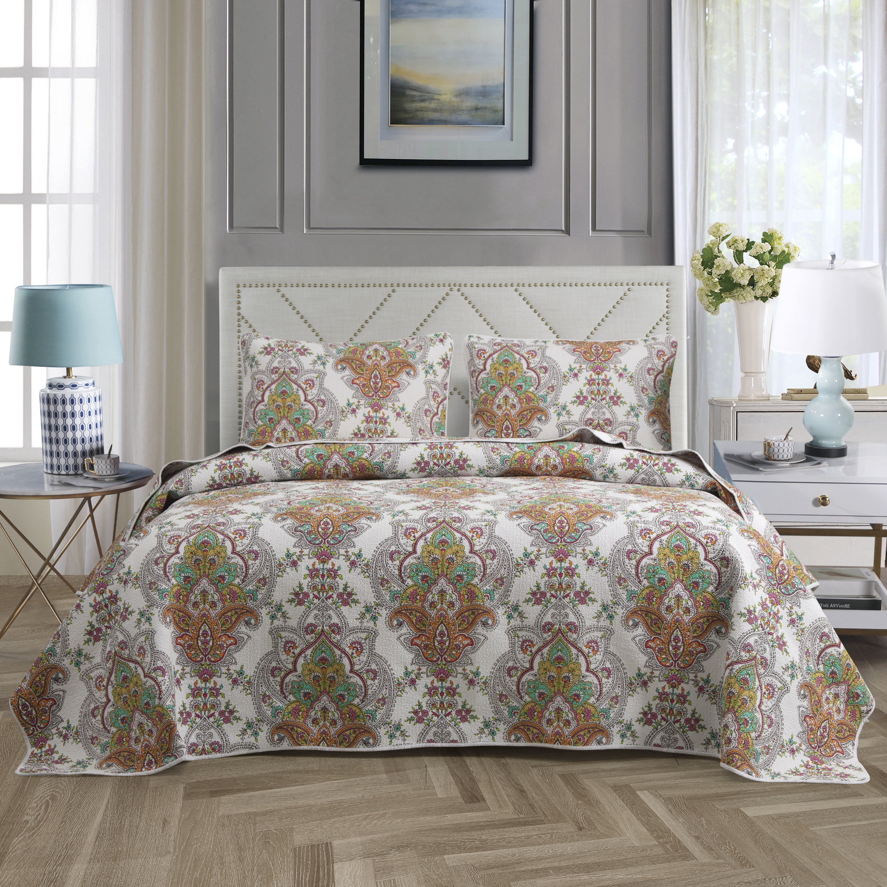 Sweet N Simple Shanti Quilt Set Full/Queen Quilt + Two Standard