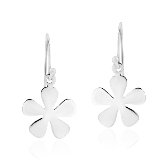 Sweet Nature Flower Sterling Silver Dangle Earrings