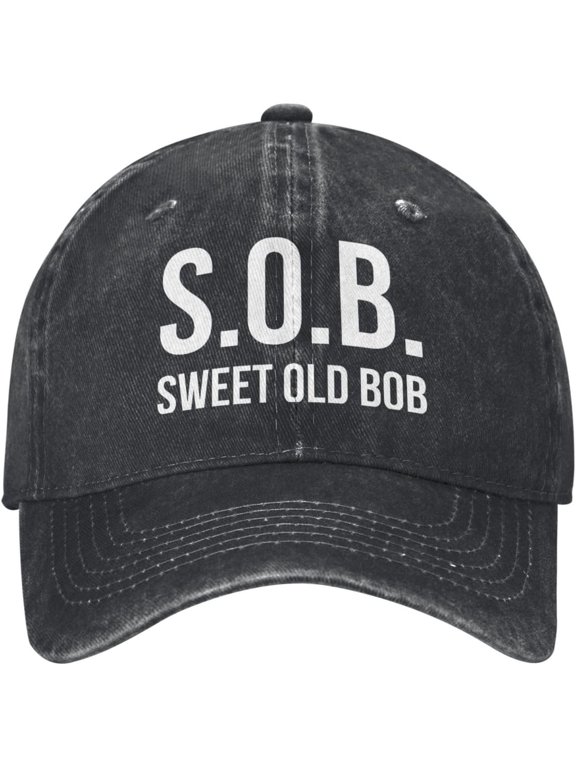 Sweet Old Bob Hat Funny Cotton Washed Cowboy Baseball Cap Adjustable Unisex Dad Hats