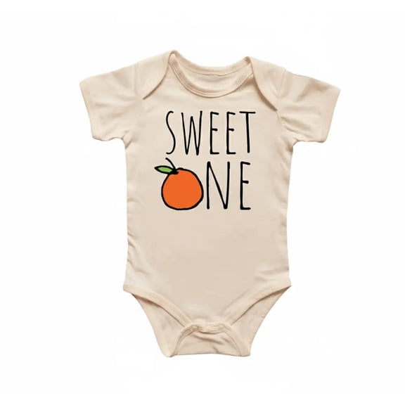 Sweet One Birthday Orange Newborn Baby Bodysuit