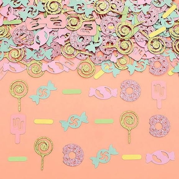 Sweet One Birthday Party Decorations Girl - 200PCS Sweets Confetti, Donut Grow up Birthday Party Decorations for Donut Ice Cream Candy Theme Sweet One Two Sweet Birthday Party Table Supplies