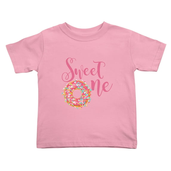 Sweet One Donut 1St Birthday Cute Toddler Tshirts for Boys Girls (Pink, 5/6T)