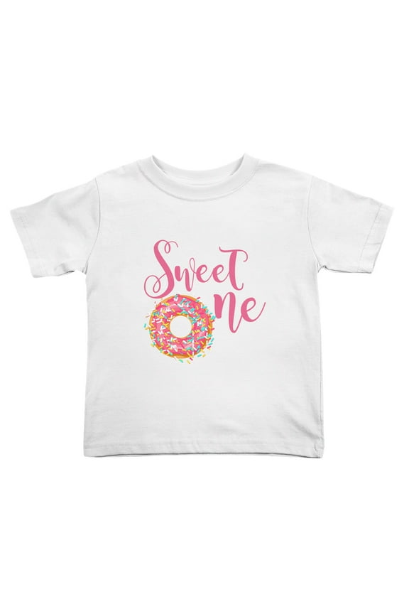 Sweet One Donut 1St Birthday Cute Toddler Tshirts for Boys Girls (White, Youth S)