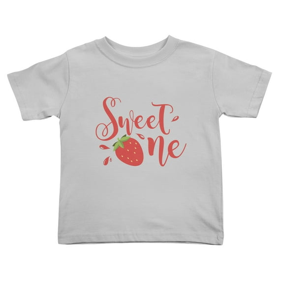 Sweet One Strawberry 1St Birthday Cute Toddler Tshirts for Boys Girls (Gray, Youth L)