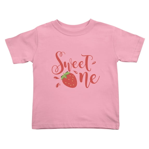 Sweet One Strawberry 1St Birthday Cute Toddler Tshirts for Boys Girls (Pink, Youth L)