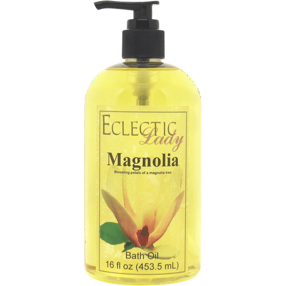 Magnolia Bath Oil - Scented Body Oil - Relaxing & Moisturizing Bathing Oil - Fragrance Body Oil For Dry & Rough Sensitive Skin - 16 oz