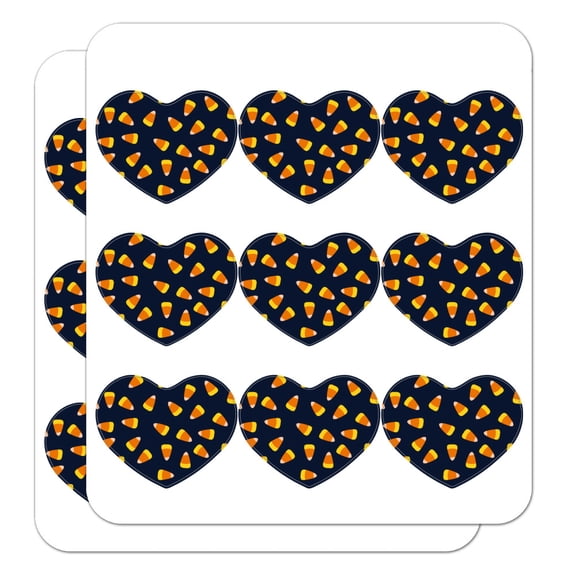 Sweet Orange Candy Corn Pattern Heart Shaped Planner Calendar Scrapbook Craft Stickers
